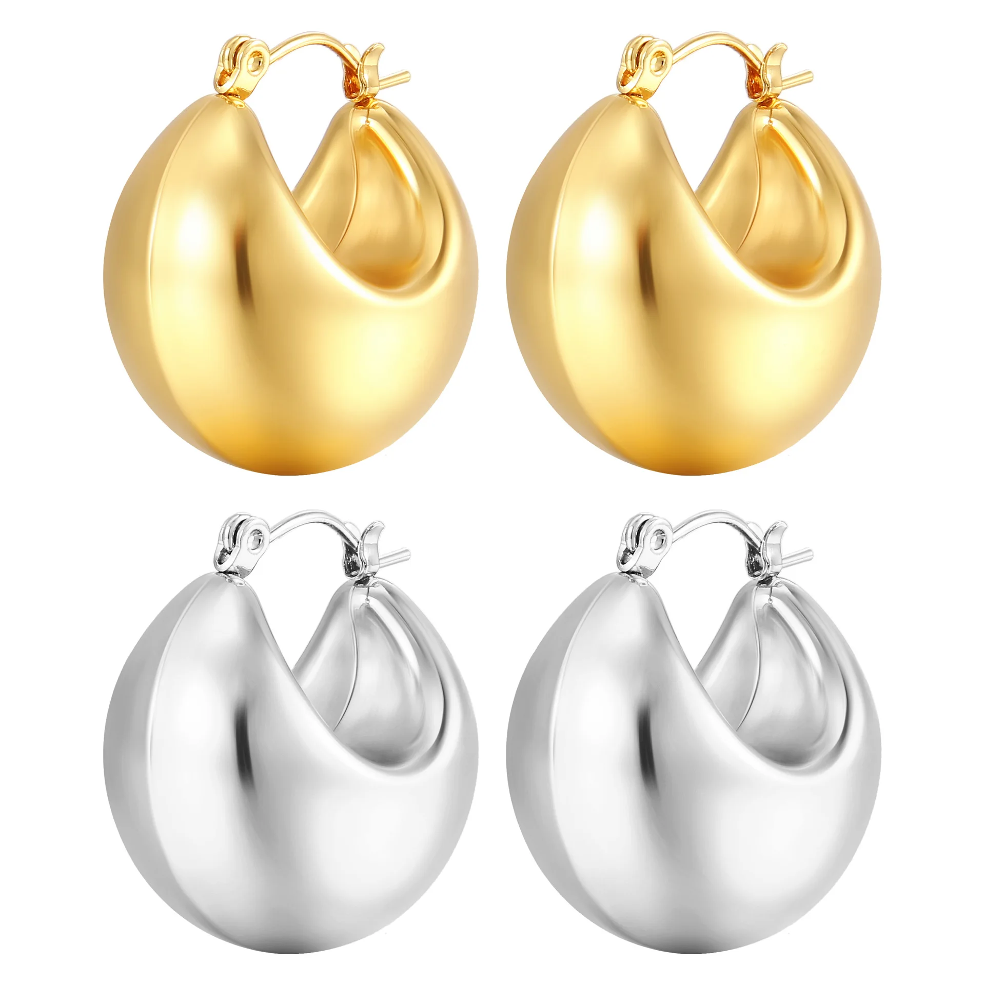 medical 316L stainless steel fancy hoop earring discount cheap clip one earring jewelry