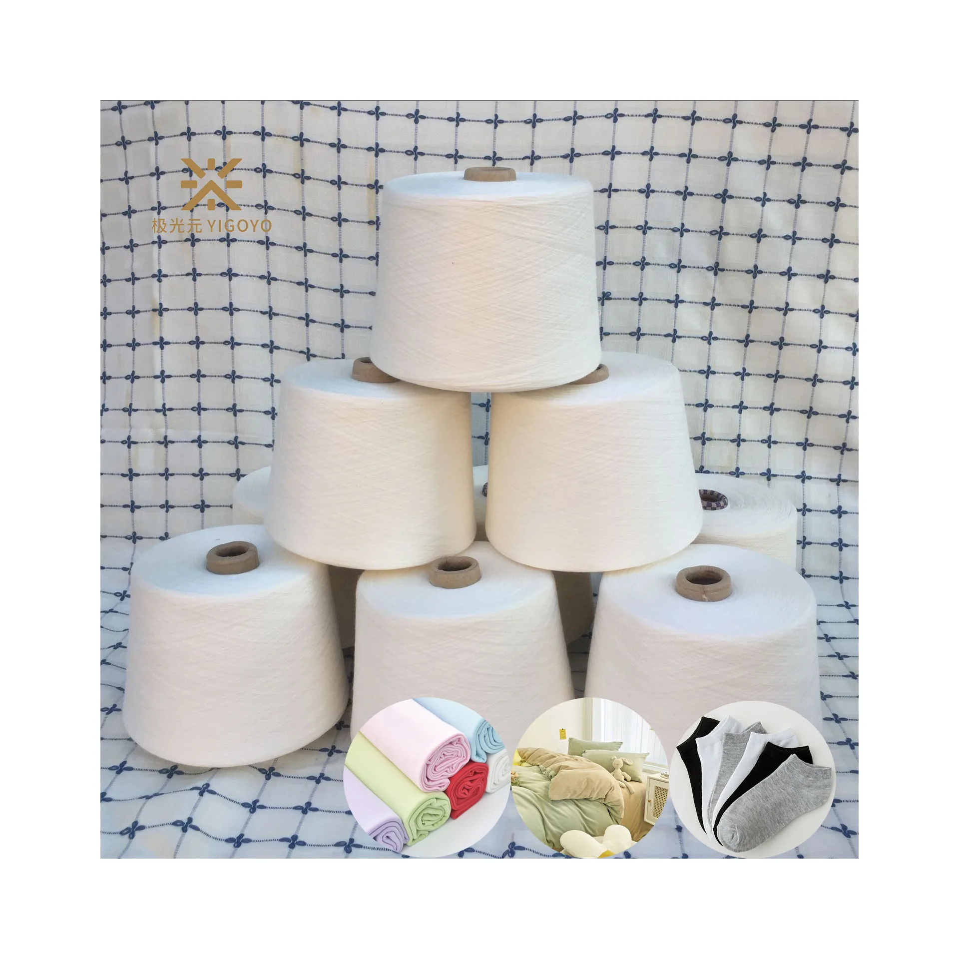 Кольцевая пряжа из 100% хлопка Органическая плетение Ne