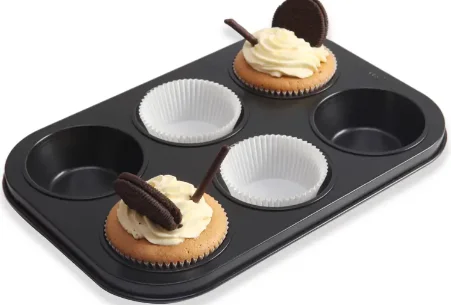 6 cavity best price hot selling high quality round muffin cup cake tray cupcake baking mold for muffins