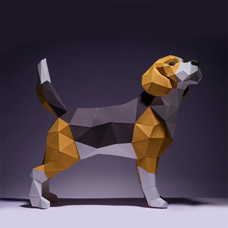 Beagle Dog 3D Origami paper Charming Home Decor for Living Room, Educational Hobby and Holiday Party DIY Origami paper