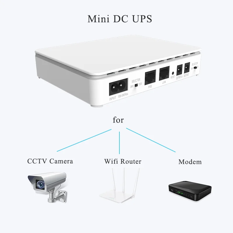 Ups mini 5v 9v 12v 15v 24v portable mini ups poe for wifi router 15600mah
