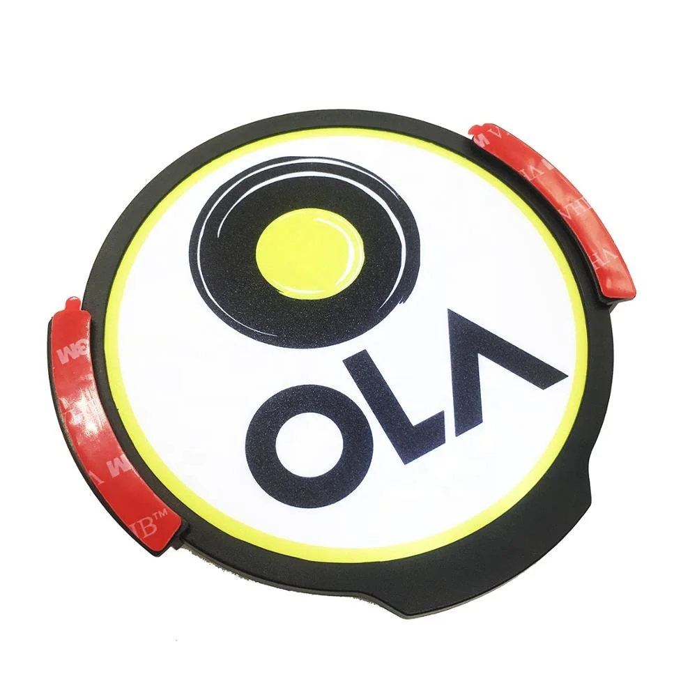 OLA Rideshare Sign, LED Light Logo Sticker Decal Glow, Wireless Decal Accessories Removable Glowing Sign For Car Taxi