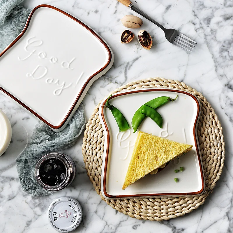 AL Japanesee Houseware Dinning Dinnerware Custom Ring Steak Bread Use Restaurant Ceramic Plates Set