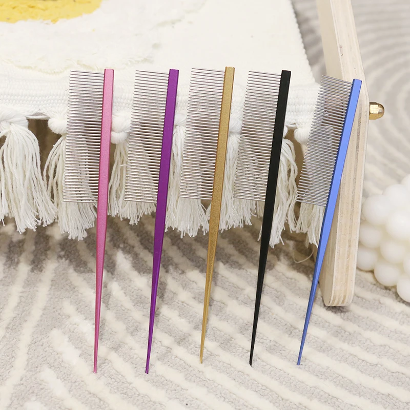 High Quality Professional Manufacturers Pet Stainless Steel Comb Metal Pin Pet Hair Grooming Comb Needle Combs for Pets