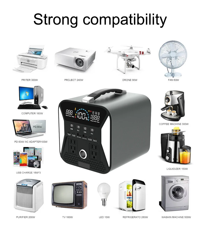 2022 IBD UA551 Trending Product Super Slim Solar Power Generators,Portable 500 Watts Power Banks & Power Station Custom