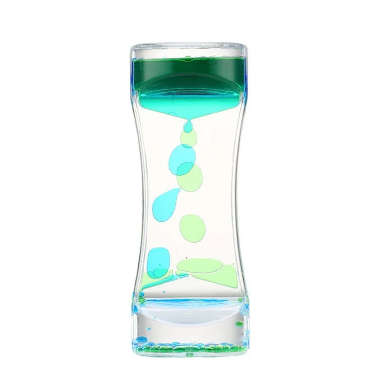 Wholesale Oil Glass Acrylic Hourglass Two-color Liquid Oil Leaking Decompression Crafts Creative Gift