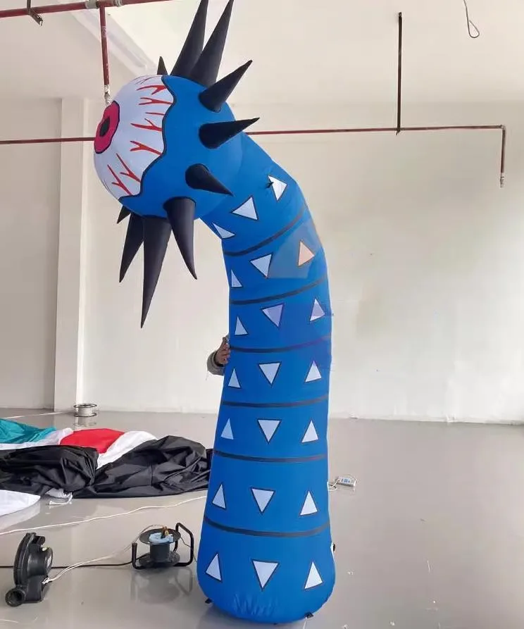 Halloween Giant Inflatable Eye Ball Monster Flower Column Amusement Decoration Inflatable Flower Oem For Sale