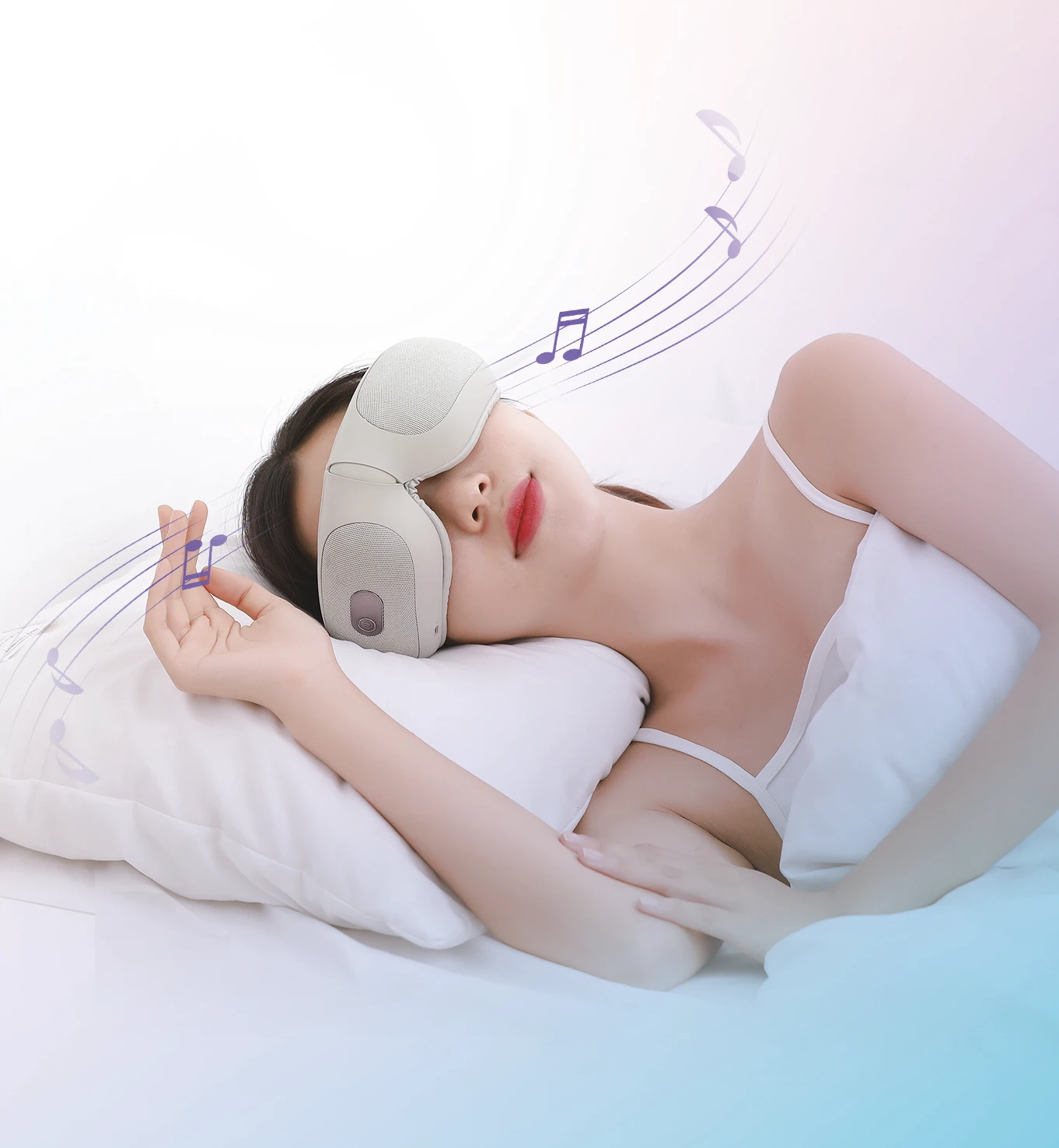 New Design Bluetooth-Enabled Foldable Eye Massager with Warm Adjustable Heat Vibrating Air Pressure Music Stress Relief Machine