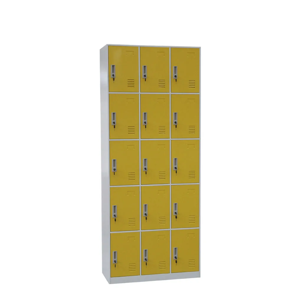 
Metal locker small locker steel 15 door steel clothing storage Locker in school gymnasium yellow red white blue 