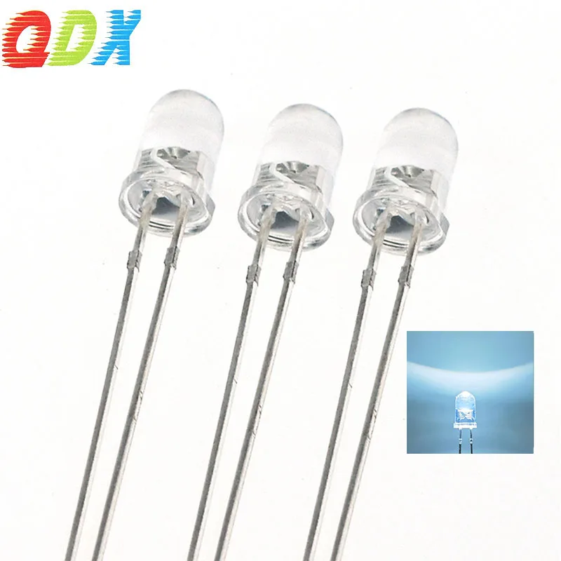 China Factory promotion 5mm led diode white hair white high brightness   led encapsulation series1000pcs/bag