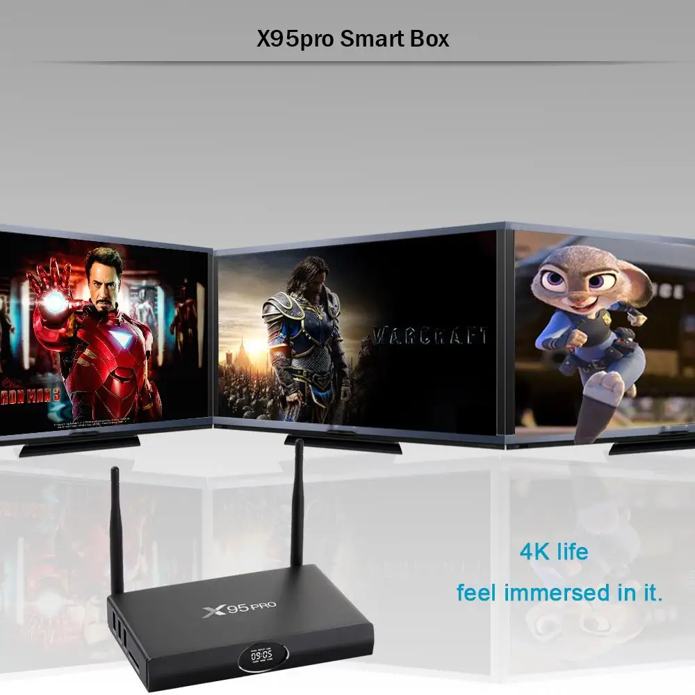 
New set 4k Iptv for Android 6.0 Tv Box X95Pro online tv smart box 