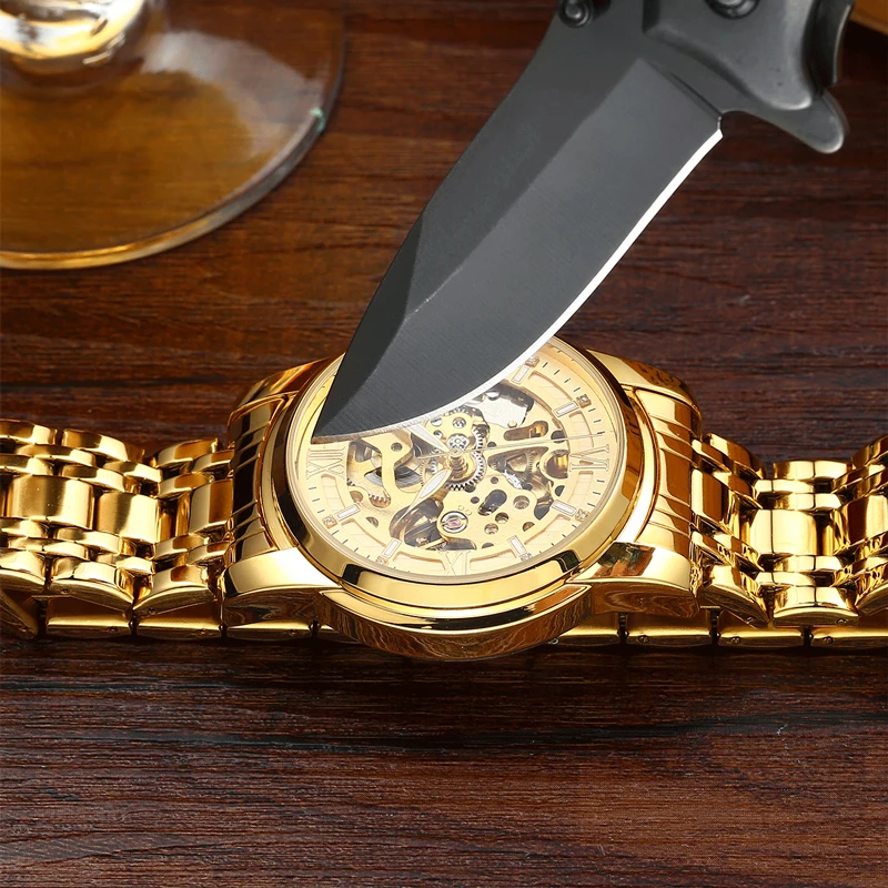 BIDEN Top Luxury Brand Mens Automatic Watches Men Stainless steel Skeleton Mechanical Wristwatch Relogio Masculino