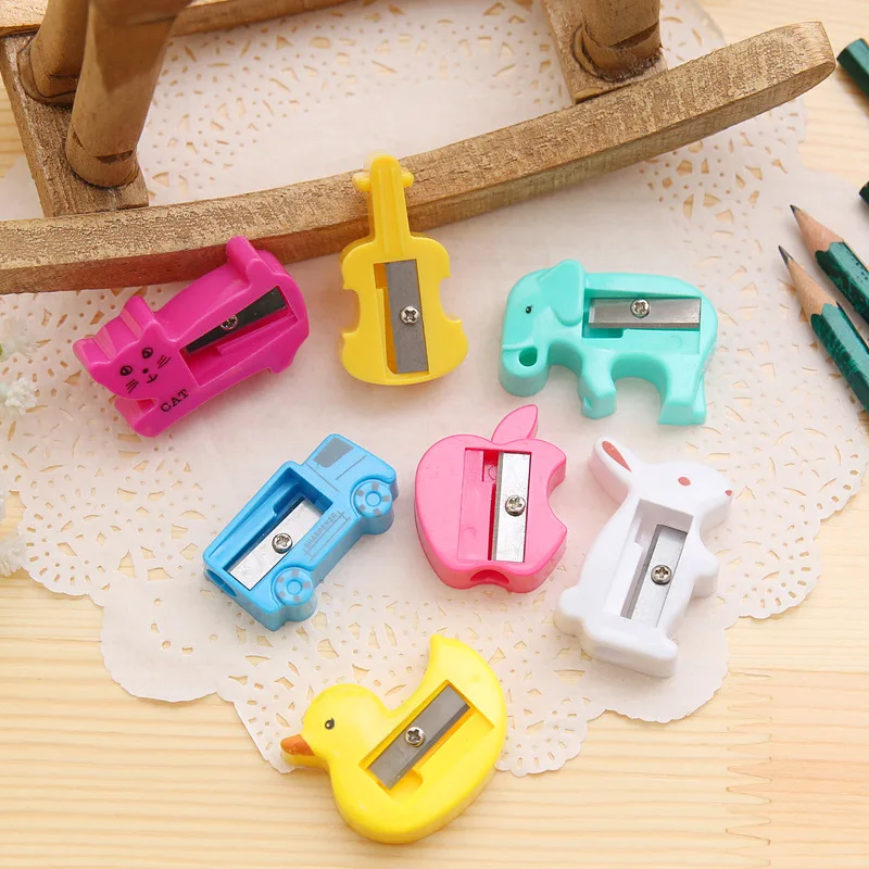 
Animal pencil sharpener with elephant, apple, car, rabbit plastic design - very suitable for school, family and office 