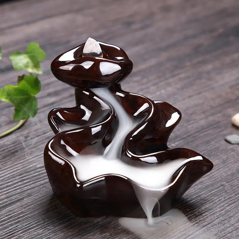 Wholesale cheap waterfall reflux incense burners ceramic incense burner brackets for home and office decoration