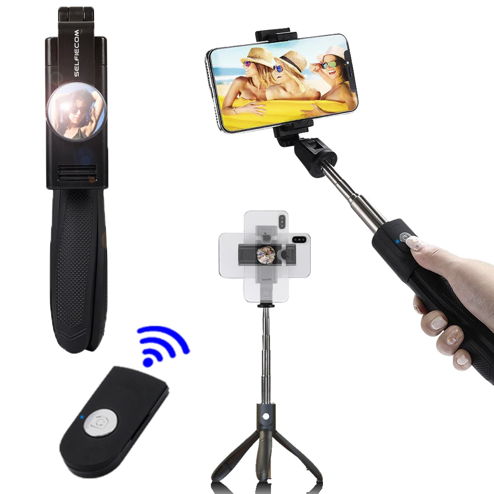 Складная Bluetooth беспроводной 360 вращения палка для селфи 4-6,5 дюймов IOS Android мобильный телефон клип K06