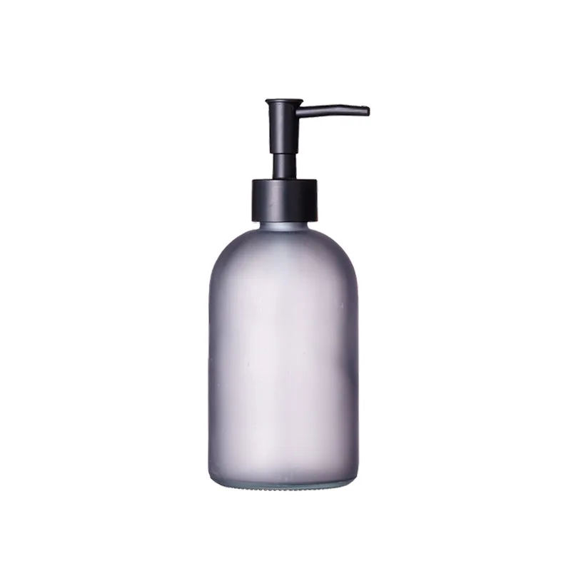 Hot sale 410 ML/14.5 OZ custom logo Glass Soap Dispenser bottle  Pump Bottle Dispenser