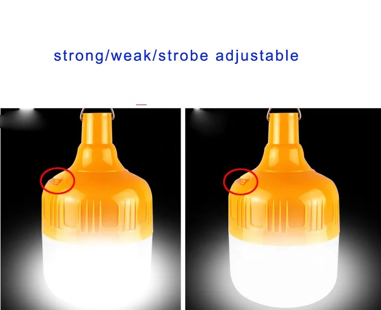 
Portable Camping Bulb 100W Rechargeable Lantern Work Light Emergency LED Bulb 