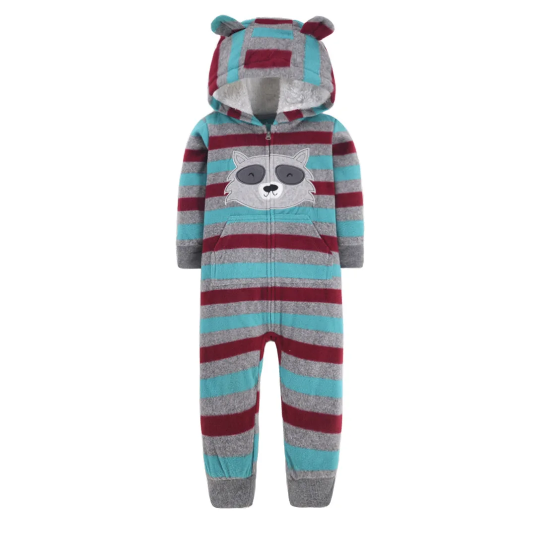 2021 high quality winter kids warm fashion rompers suits baby jumpsuits girl soft polar fleece fabric baby clothes