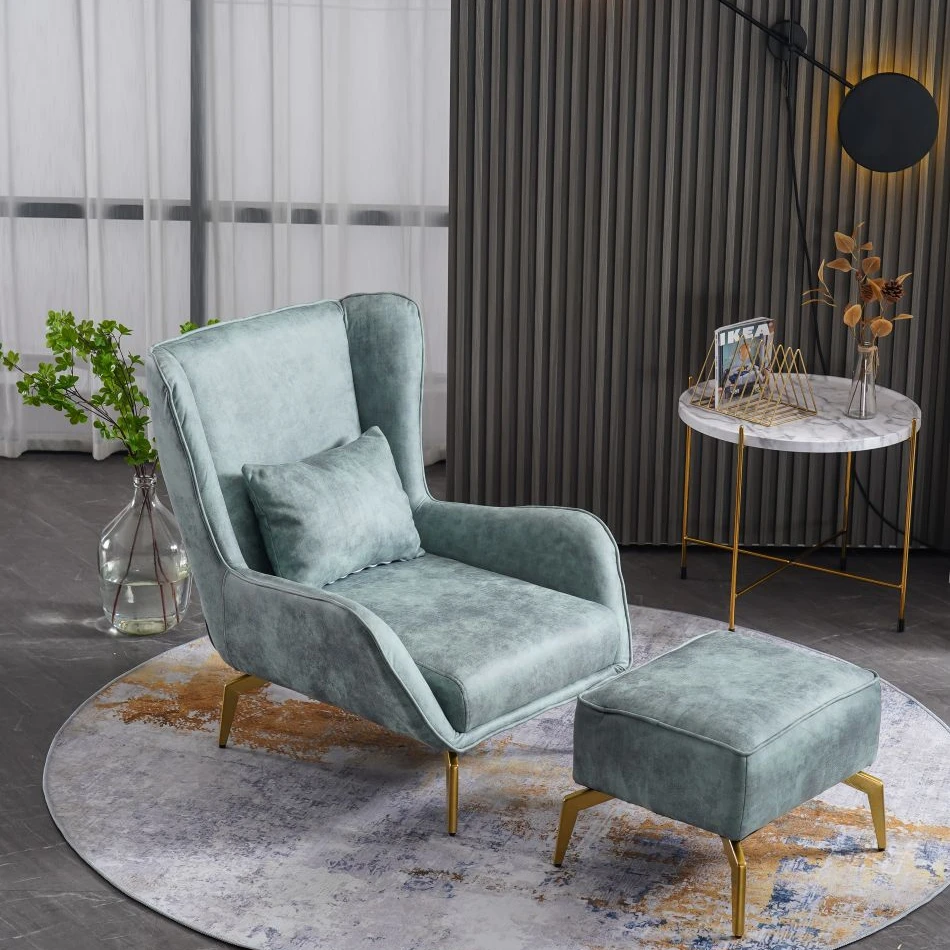 Диван-стул с высокой спинкой и подставкой для ног