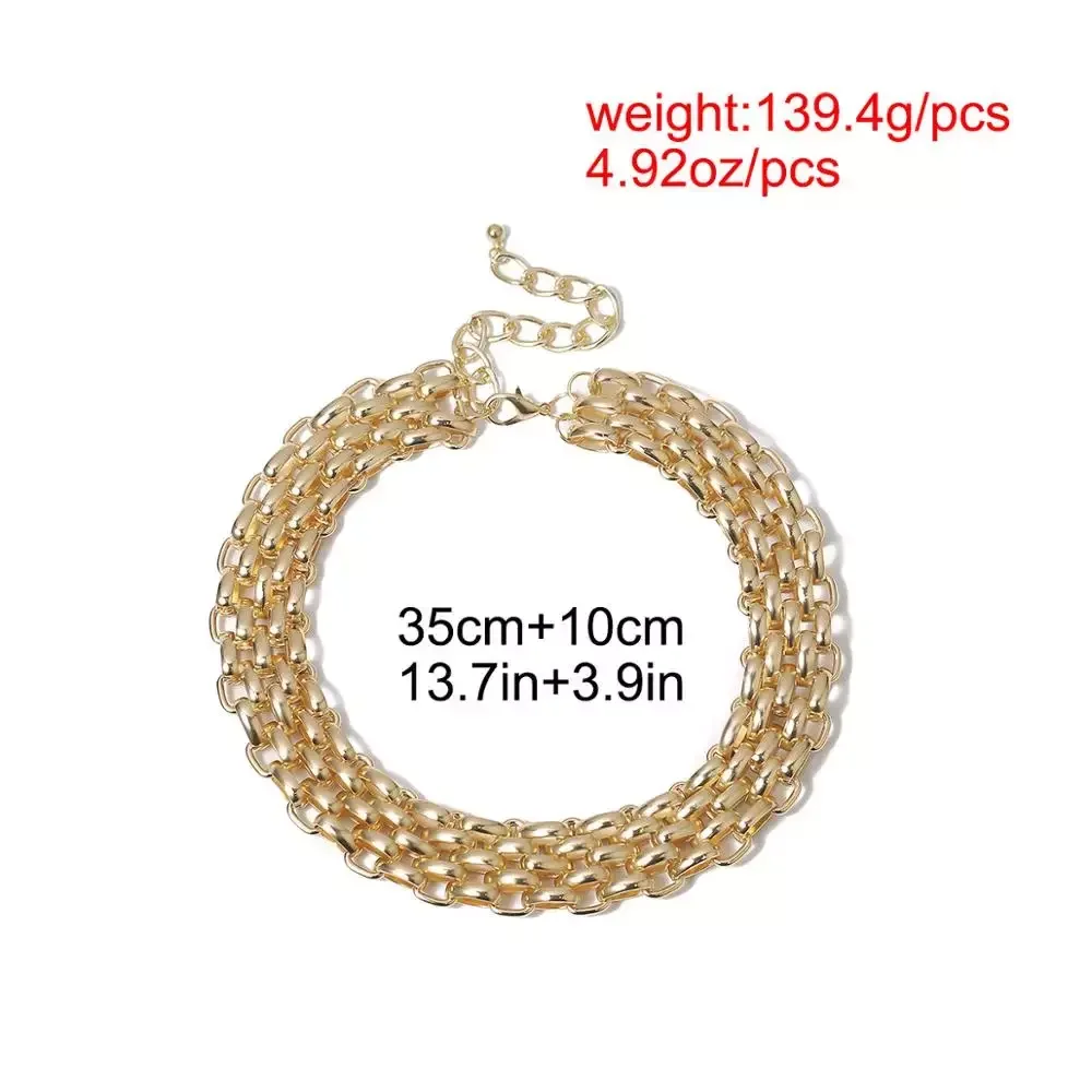 SHIXIN Beautiful Charm Necklaces Gold Color Silver Color Thick Chunky Thick Chunky Choker Necklaces for Women Jewelry