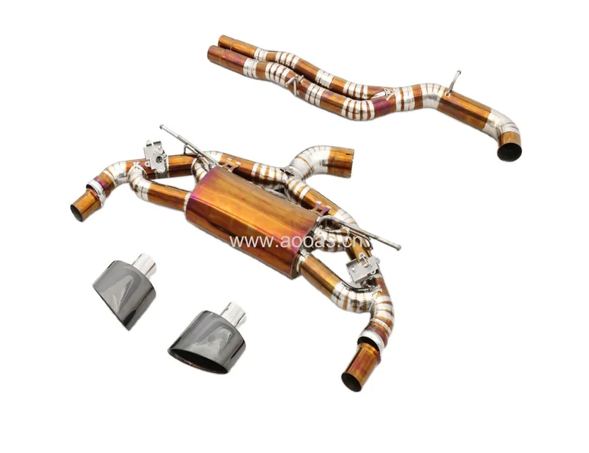  Customized Golden Version Cat-Back Valvetronic Titanium Exhaust System For Audi