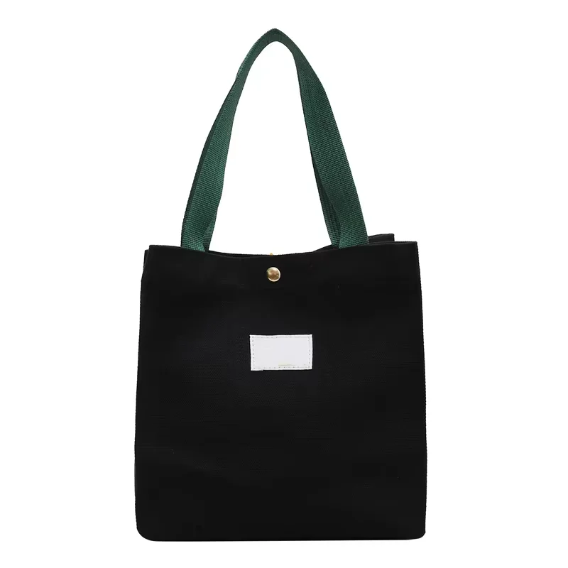 Custom Logo Printed Portable Wholesale Picnic Lunch Bag Unisex Canvas Food Handbag Tote Minimalism Hasp Fashion Cotton Cloth