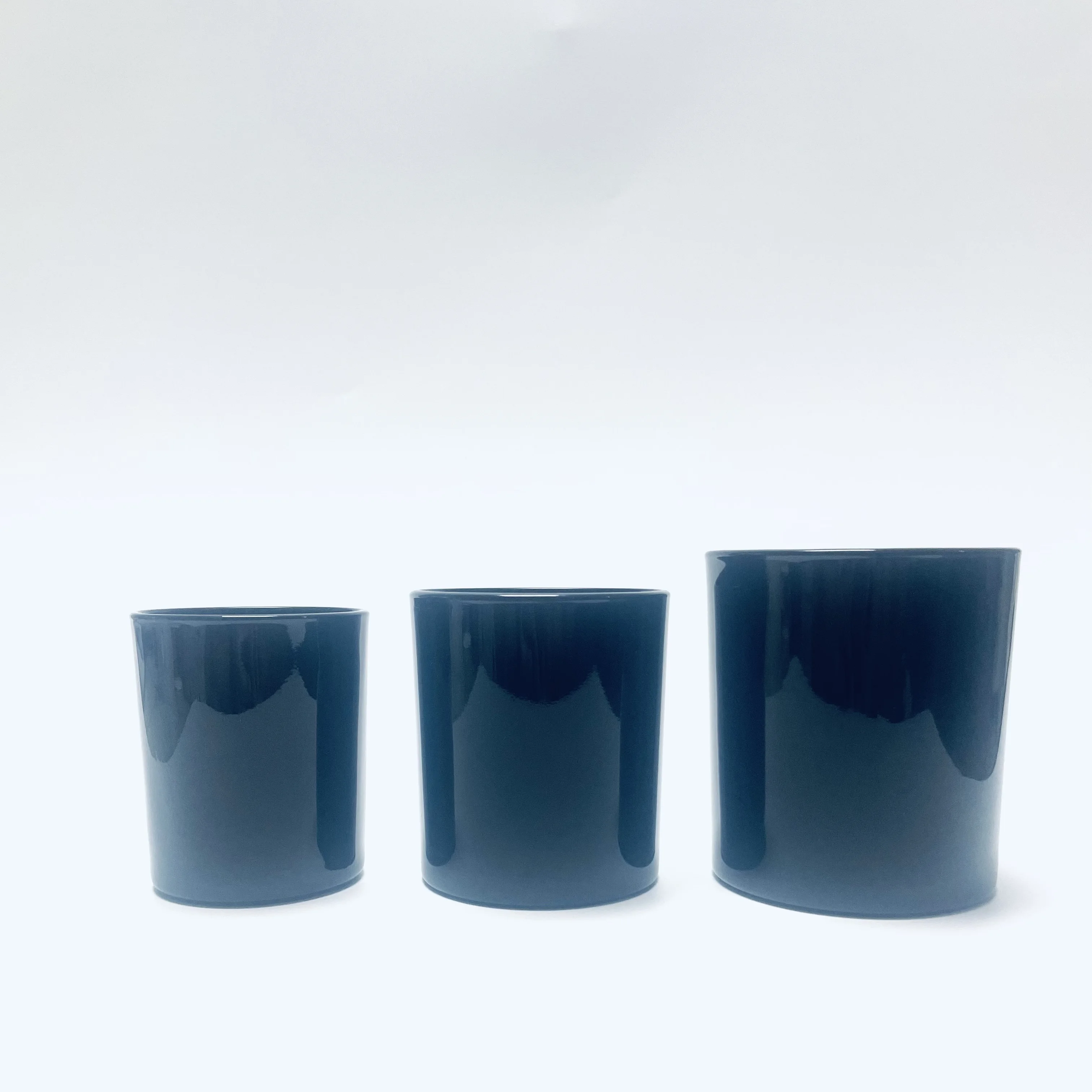 14oz  7oz 10oz china wholesale ribbed prayer candle empty glass jars black glass candle jar luxury with metal lid custom logo