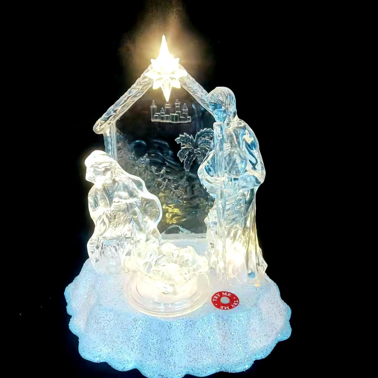 Прямые продажи с 2024 фабрики, лидер продаж, уникальные акриловые пятизвездочные святая семья со светодиодной подсветкой для подарков на день рождения или праздник