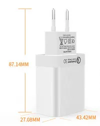  ЕС/США/Австралия 18 Вт QC 5 в 3 0 А быстрое Сетевое зарядное устройство с сертификацией