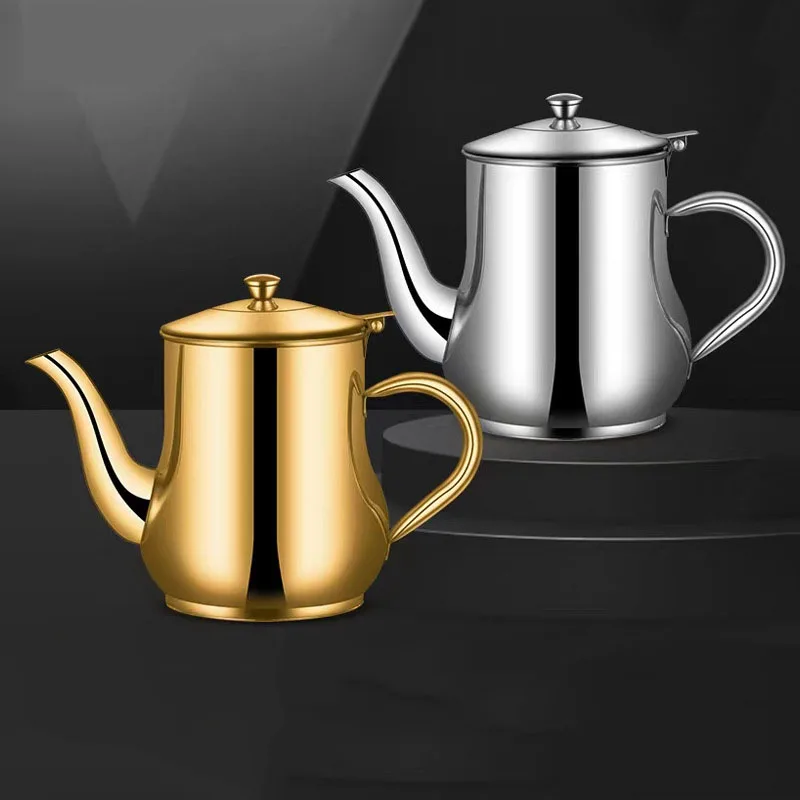 Stainless steel Oil Pot With Filter Screen Strainer Mesh Filter Oil Can Wide Spout Non-slip Bottom 13oz 18oz 24oz 48oz Oil Can