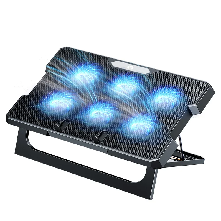 Кулер для ноутбука CR169, охладитель для ноутбука с rgb подсветкой, 6 вентиляторов