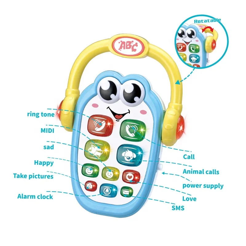 EPT BO Educational Juguetes Smartphone Interactive Multifunction Cartoon Kid Baby Phone Toy With Light And Music Play Mobile Toy