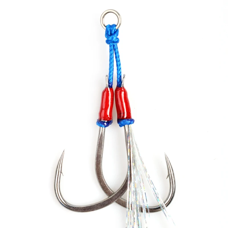 MAG BSFET-WT High Quality UV+LUMO Jigging Carbon Stainless Steel Fishing Double Assist Hooks Fishing Twins Hook