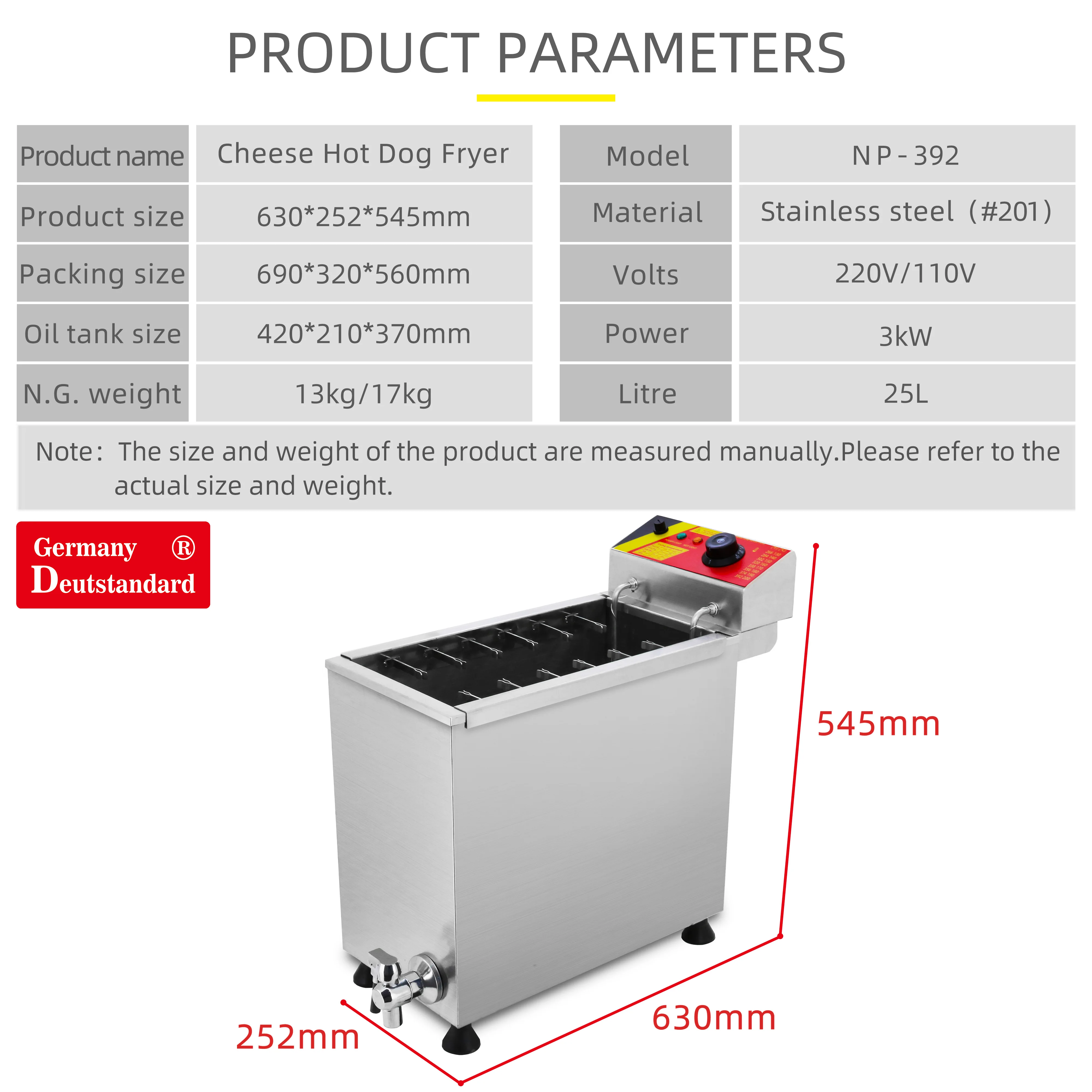 Korean Hot Dog Machine Corn Dog Deep Fryer Machine  Stainless Steel Snack machine with CE