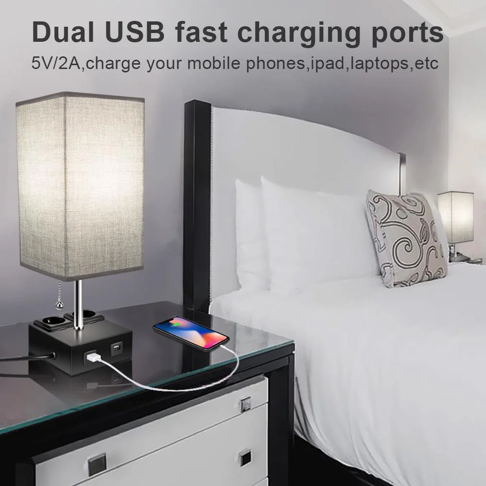 2020 Amazon hot new bedside table lamp with usb port