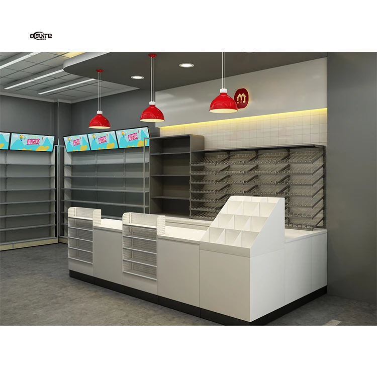 Modern widely used in convenience stores and supermarkets tobacco and liquor cabinet checkout desk system