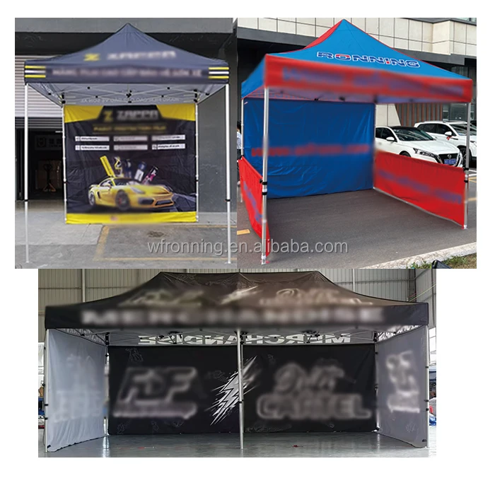 China Factory Loq MOQ High Quality Custom Tent with Feather Flags and Table Cover Tenda Para Eventos With Iron Or Aluminum Frame