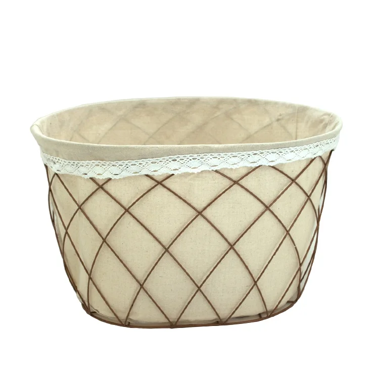 KINGWILLOW wholesale handmade metal woven iron dirty laundry basket with liner