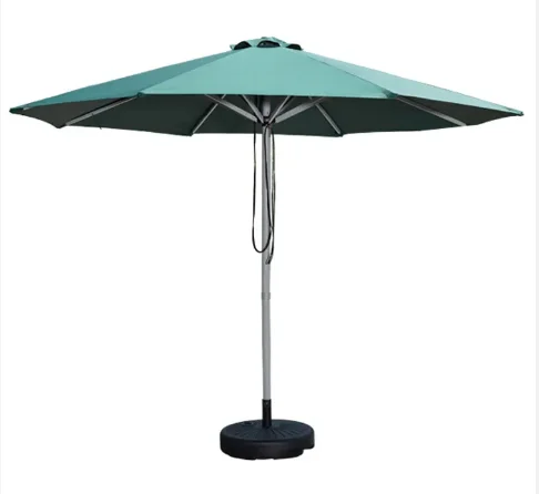 2024 Wholesale courtyard outdoor  aluminum sunshade garden umbrella with rope pulley lift Adjustable