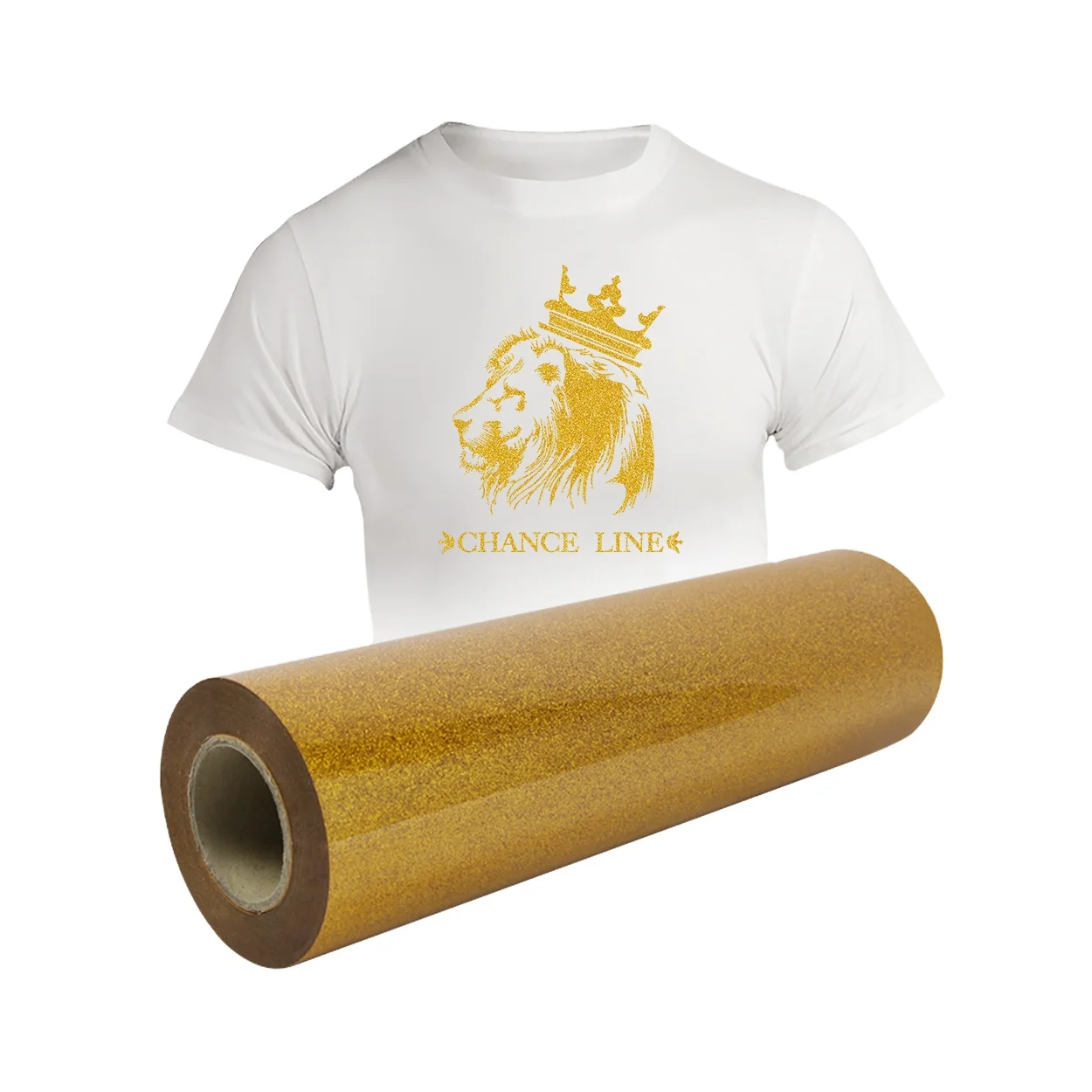 Fast Shipping 50cm*25m Gold Heat Press Vinyl Flex HTV Glitter Transfer Vinyl Rolls