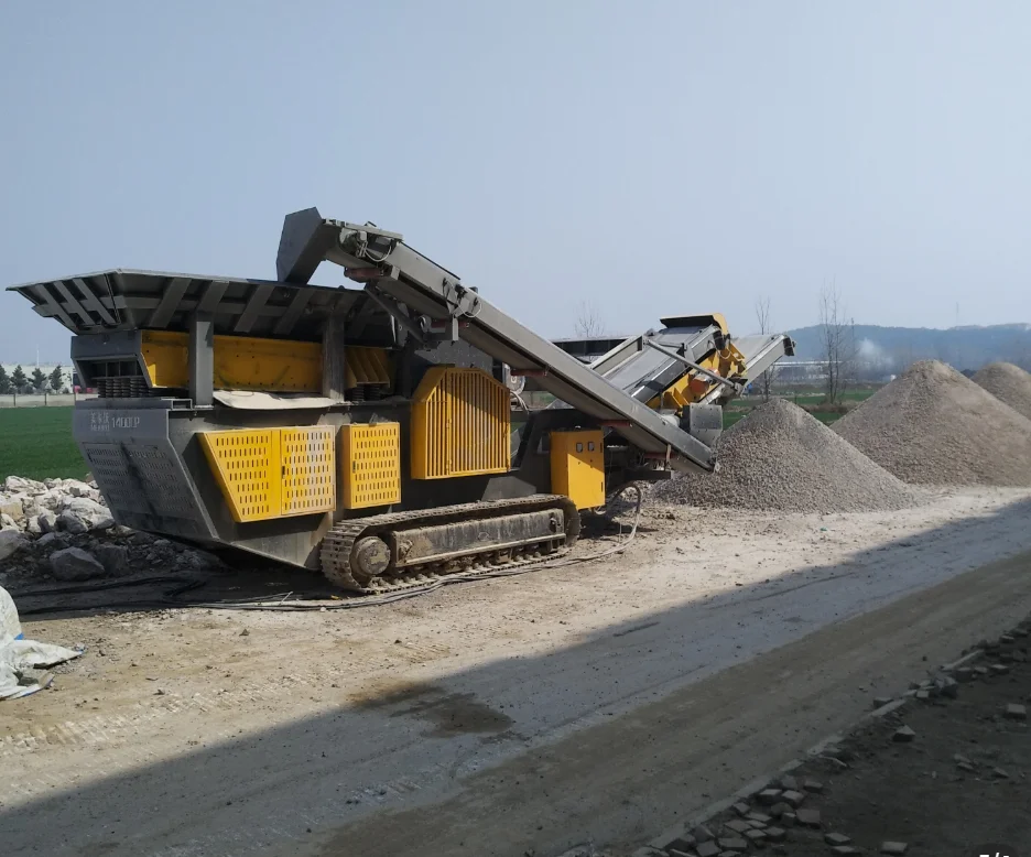 Mobile tire crushing station complete set of coal gangue production line