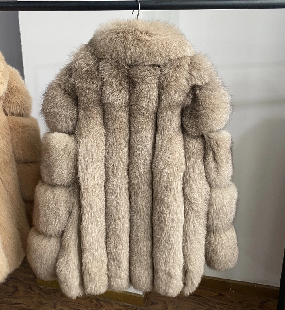 Black Friday Sale QIUCHEN QC2120113 Ready to Ship Fashion Winter Luxury Fluffy Fur Jacket Womens Thick Warm Fox Real Fur Coat
