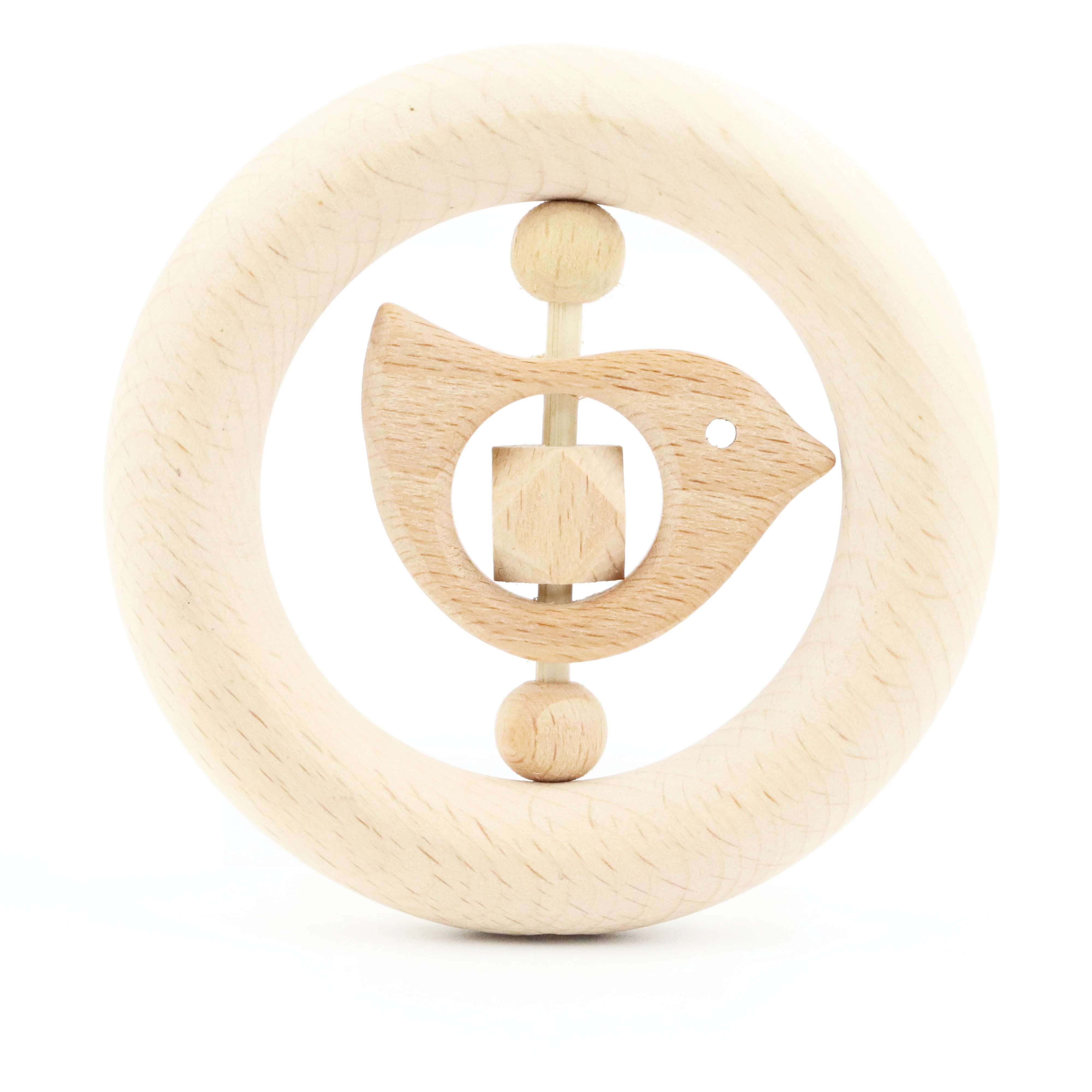 Натуральная безопасная круглая деревянная погремушка-Прорезыватель зубов ручной работы