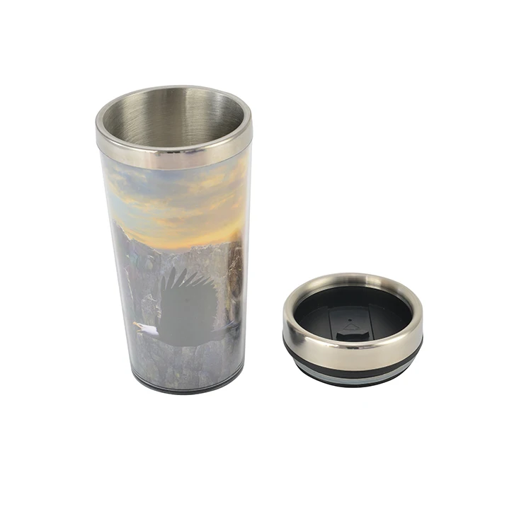 Sublimation Blanks Promotional Cheap Price Custom Design PP Lid Metal Big Fancy Cute Cartoon Water Cup