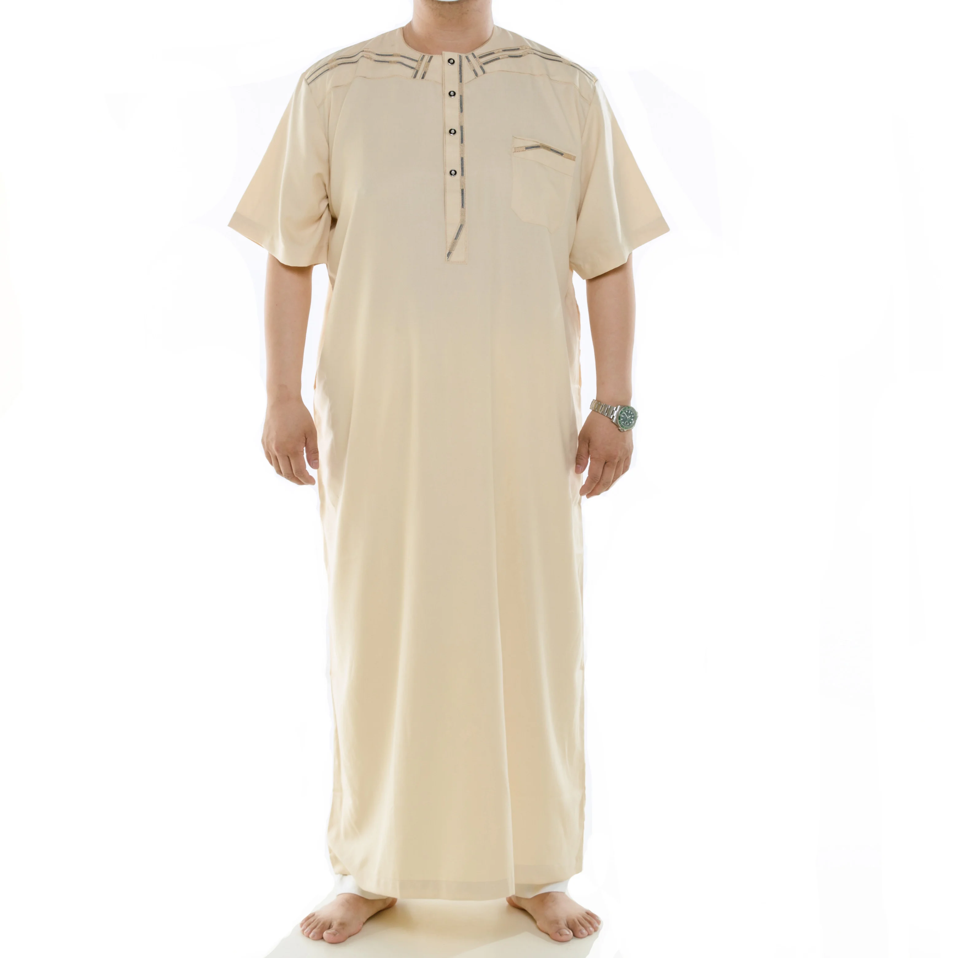Wholesale Hot Sale Islamic Men White Clothing Thobe Arab Design Thobe Muslims Abaya islam musulman arab robe