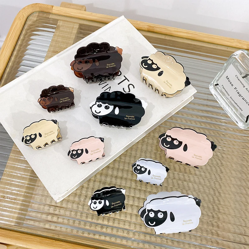 HONEY FLOWER 7cm 5cm Sizes Fashion Sheep Cute Back Head Acetate Crab Hair Claw Clip
