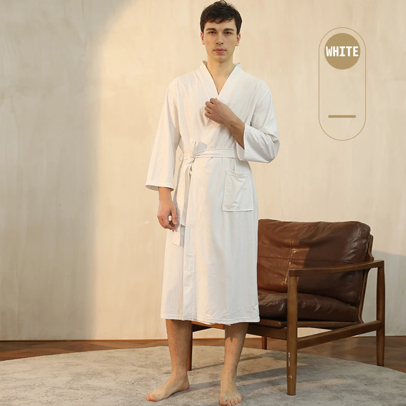 Luxurious bath robe set quick try terry waffle kimono bathrobe