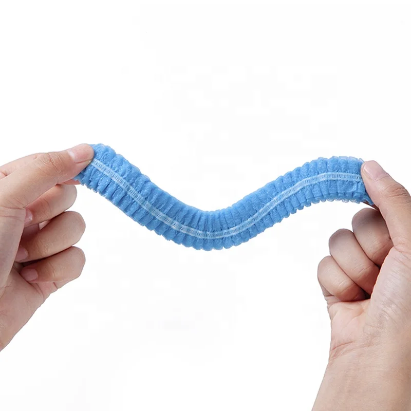 China factory cheap price soft honeycomb Spunbond surgical disposable elastic bouffant hair cover cap