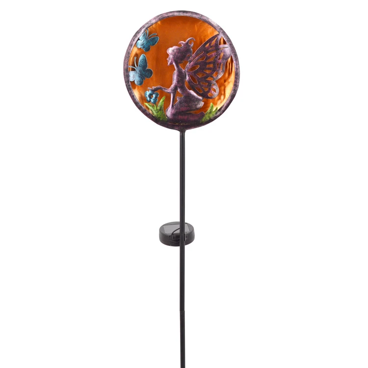 
Factory Low Moq Garden Ornament Solar Metal Garden Stake 