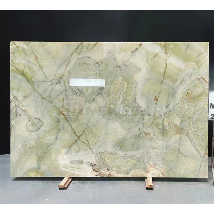 Newstar Wholesale Polished Green Jade Onyx Marble Stone Slabs For Table Bathroom Wall Onyx Tiles